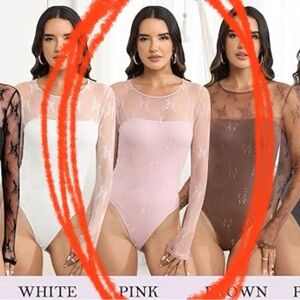 🖤NWT💕Ugerlov Lace Bodysuit in Pink